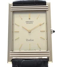 Seiko Dolce 1220-5120 Vintage Quartz Men's Watch Gold  Tungsten Tank 23mm