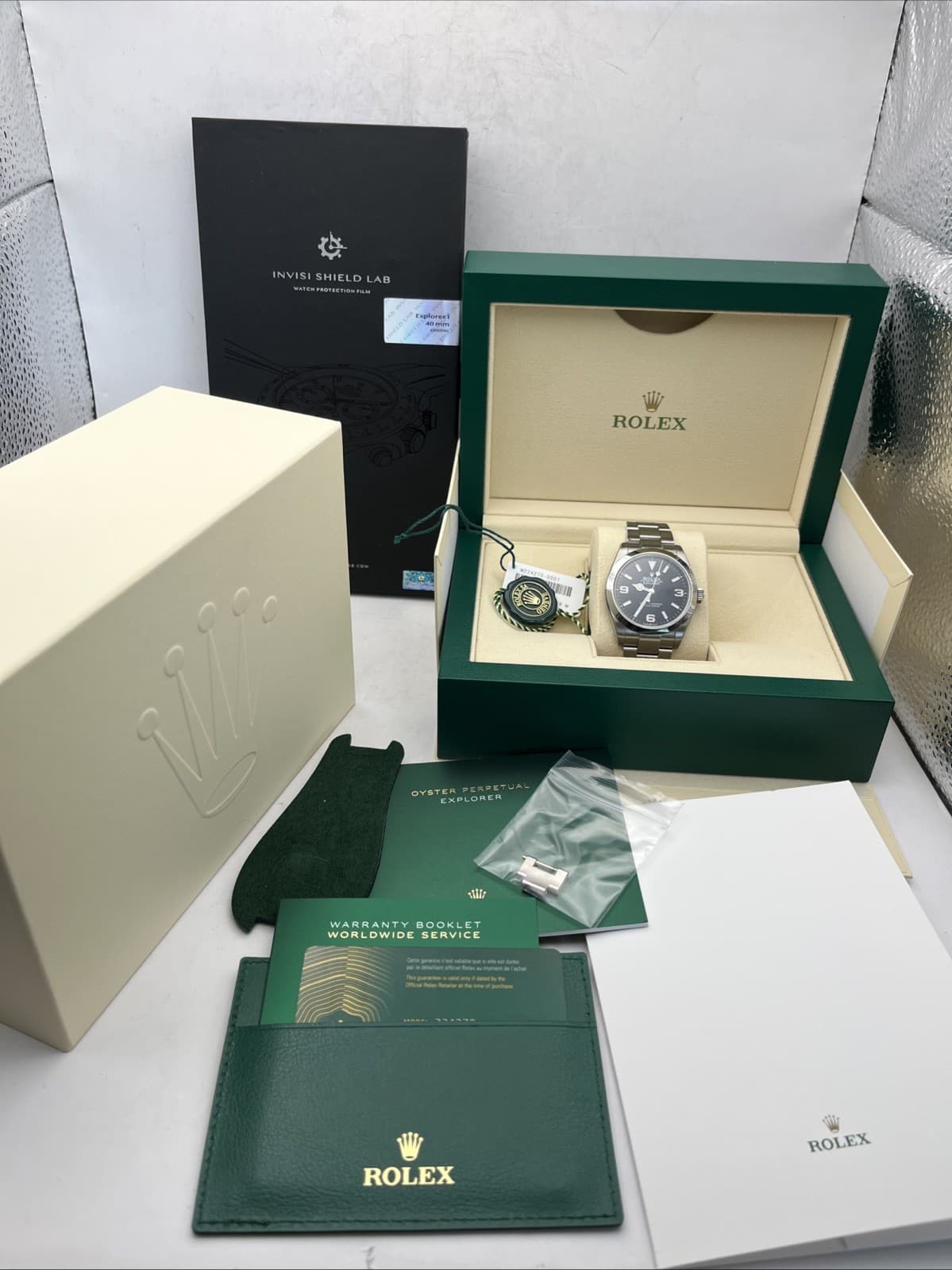 Rolex Explorer I 224270 w/Box Warranty card Hang tag Receipt Manual FULL SET
