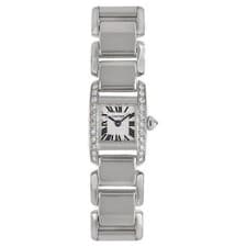 Cartier Tankissime 16x16mm WE70069H 18K White Gold Women's Watch