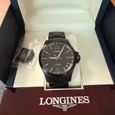 Longines VHP 41mm Quartz All Black Watch Official