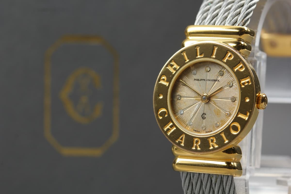 [Exc+5 Box w/Paper] PHILIPPE CHARRIOL 7007901 gold dial Quartz 24mm Womens Watch