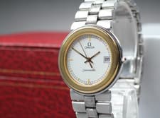 Omega Seamaster 1430 Quartz 32mm White Dial Date Watch Original Bracelet