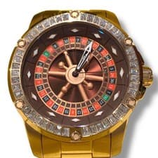 Invicta Roulette Casino Gold Automatic Watch Skeleton Back Dial Men's Luxury