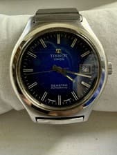 Vintage Tissot Seastar Automatic 970s featuring  a Rare Deep Blue Dial 39mm