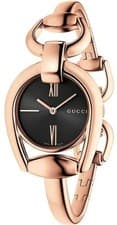 Gucci Horsebit YA139507 28mm Rose Gold Stainless Steel Case Black Dial