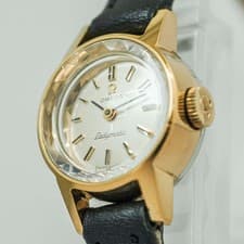 Vintage 1966 **NEAR MINT** OMEGA Ladymatic Cal.661 Auto+Manual Gold 18mm Women's