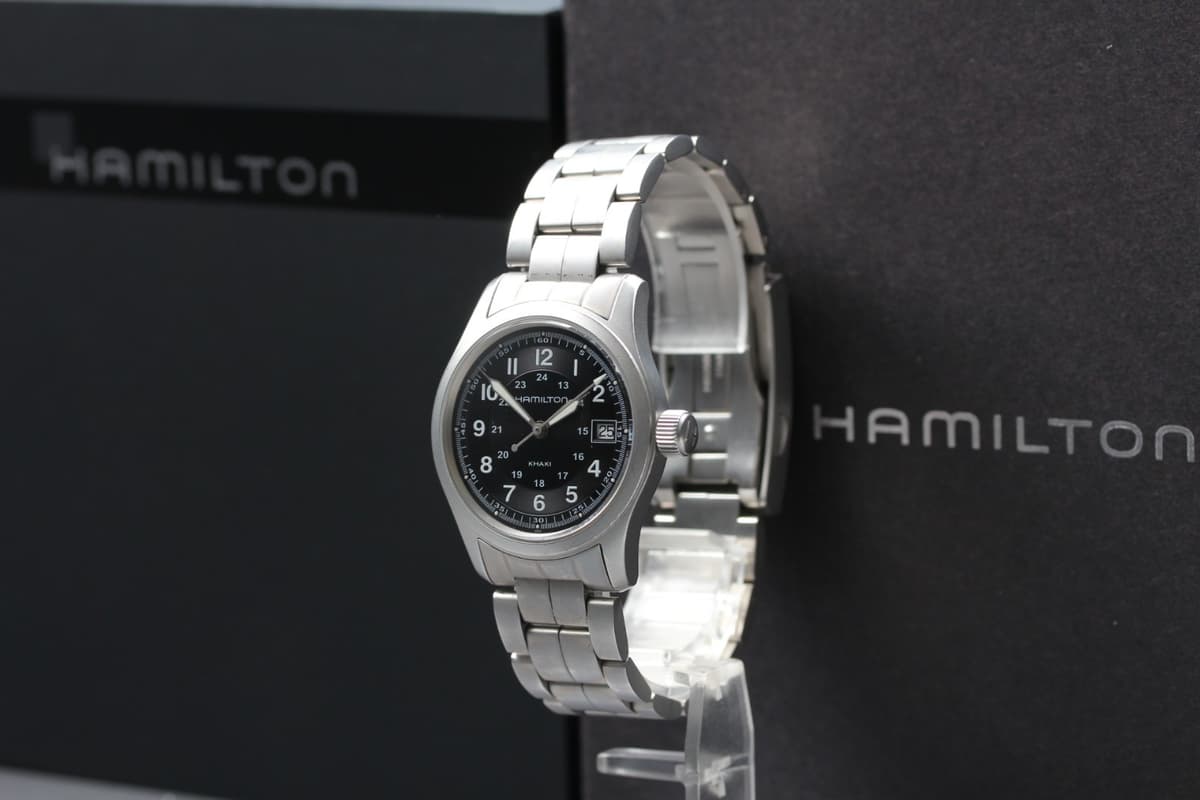 [NEAR MINT w/ Box] Hamilton Khaki Field H683410 33mm Black Dial Qz Mens Watch