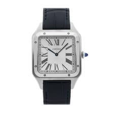 Cartier Santos-Dumont Steel Manual 46x33mm Silver Dial Strap Watch WSSA0032