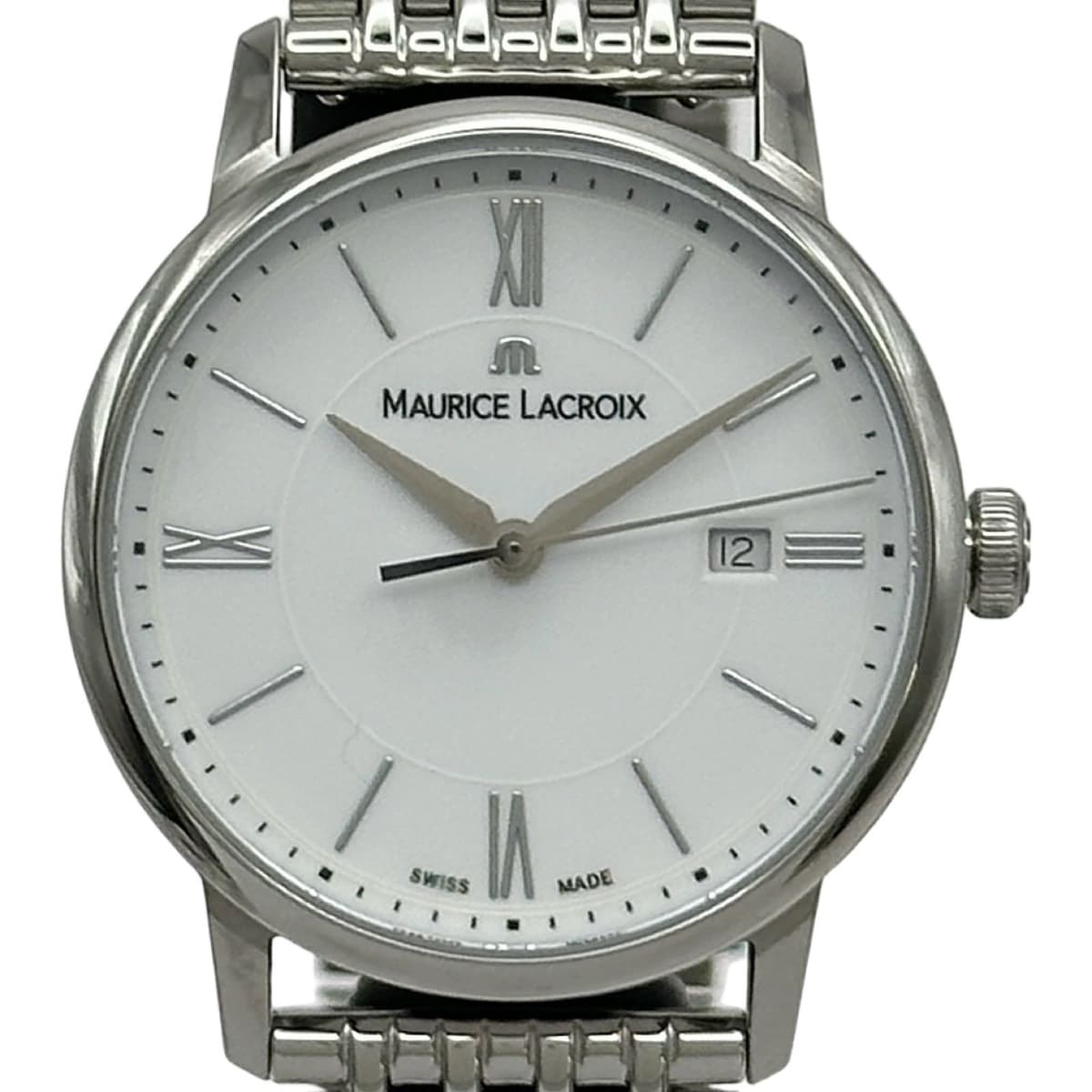 Maurice Lacroix Erilos Date EL1094-SS002-110-1 White SS Ladies Quartz Watch