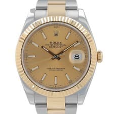 Rolex Datejust 41 126333 Two-Tone Champagne Index Fluted 18KY SS Oyster Watch
