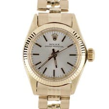 VINTAGE Rolex Oyster Perpetual 18k Gold Silver 24mm Fluted Jubilee 6719 Watch
