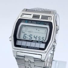 Seiko Silver Wave A258-5000 Digital Watch, 8.1 in Wrist, Alarm Chronograph