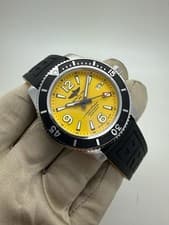 2020 Breitling Superocean Yellow Dial Steel 44mm Rubber Auto Watch A17367 B+P