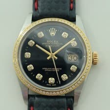 Rolex Oyster 16013 Datejust 36mm 18k SS Mens Diamond Dial 1980s Automatic RA549B