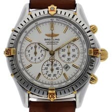 BREITLING B35313 Shadow flyback WATCH white YG/SS AT