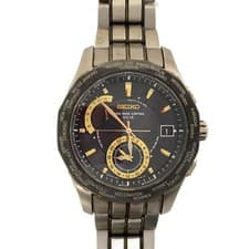 Used SEIKO Solar Watch/Analog/Stainless Steel/BLK/SLV/8B53-0AA1
