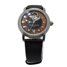 Frederique Constant Women Ladies Automatic Double Heart Beat Steel Watch
