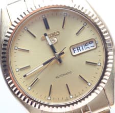 [EXC+5] Seiko 5 7S26-0500 Gold Dial Day/Date 36mm Automatic Men's Watch JAPAN