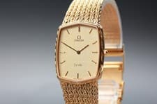 [Near MINT] Vintage 1982 OMEGA De Ville Cal.1377 Quartz Gold 25mm Unisex Watch
