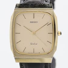 Seiko Dolce 9531-5140 QZ Gold Dial Mens Watch Working Vintage Rare Authentic