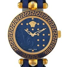 ersace ERSACE Micro anitas Watch SS GP leather Blue Women's