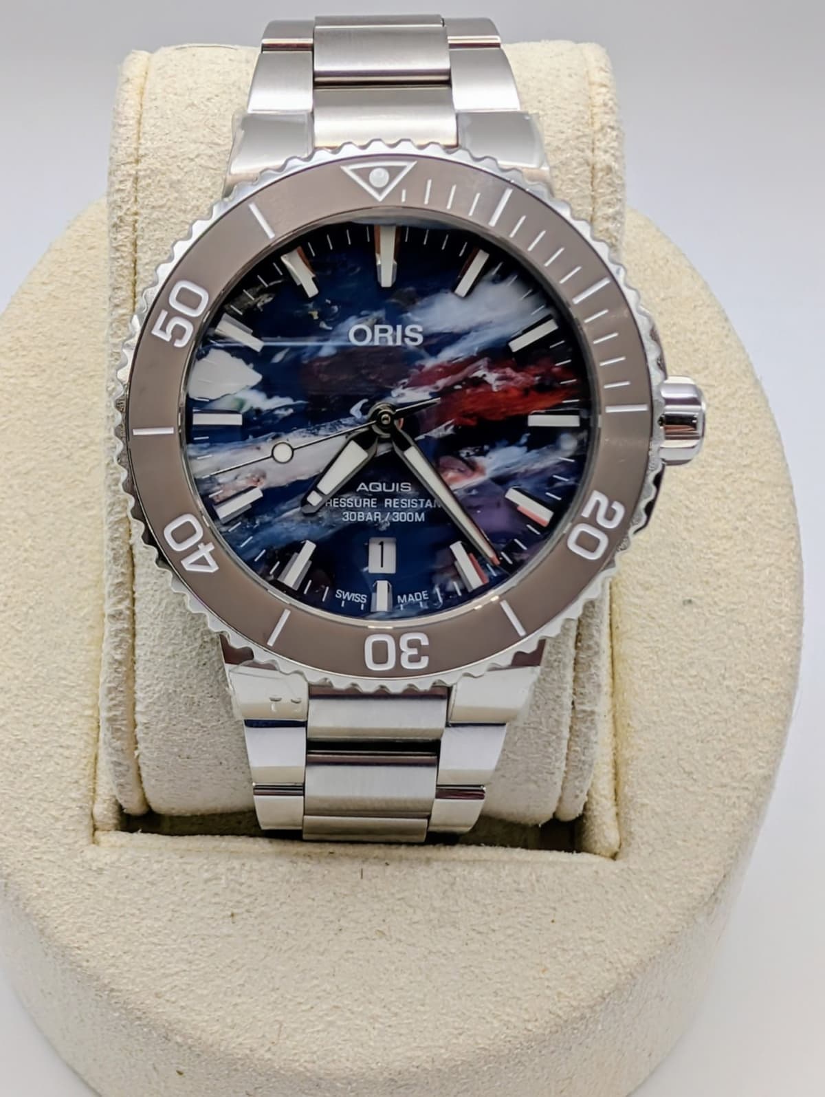 Oris Aquis Upcycle - 01 733 7766 4150-Set Box And Papers, 12/25 Warranty, Mint