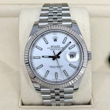 Rolex Datejust 41 White Dial Fluted Bezel Jubilee Bracelet Ref 126334 Steel 2020