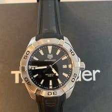 TAG Heuer Aquaracer Quartz Watch Black Dial Box Warranty Card