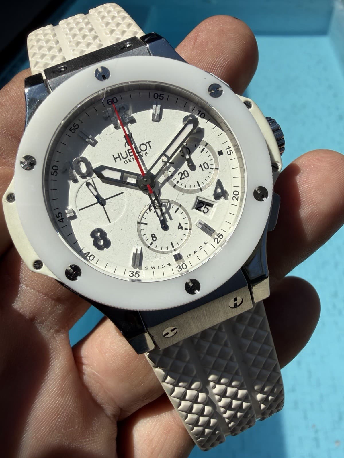 Hublot Big Bang St. Moritz Ref. 301.SE.230.RW White Dial Ceramic Chrono 44mm