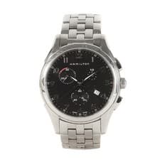 HAMILTON Jazzmaster Chronograph Watch (H386120 JAZZMASTER) Black Dial Siler