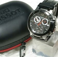 TISSOT 48417 T Race Wristwatch Timepiece Black Stainless Steel Quartz Mens