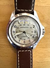 HAMILTON KHAKI H644550 40mm Gold Dial Day Date Automatic Men's Watch Used Japan