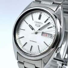 Seiko 5 Automatic Watch Silver Dial 7S26-0480 Men's 36.7mm Tested