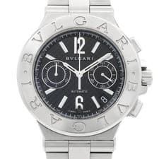 BVLGARI Diagono Chronograph DG40SCH Date Black Stainless Steel Men Automatic