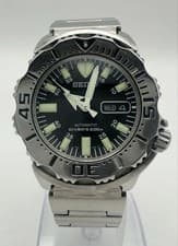 Seiko 7S26-0350 Monster Black Automatic Mens Working 18.5cm Vintage Collectible