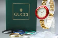 [Box] Vintage Gucci Change bezel 11/12 6 Quartz Ladie's watch Working ( 155mm )