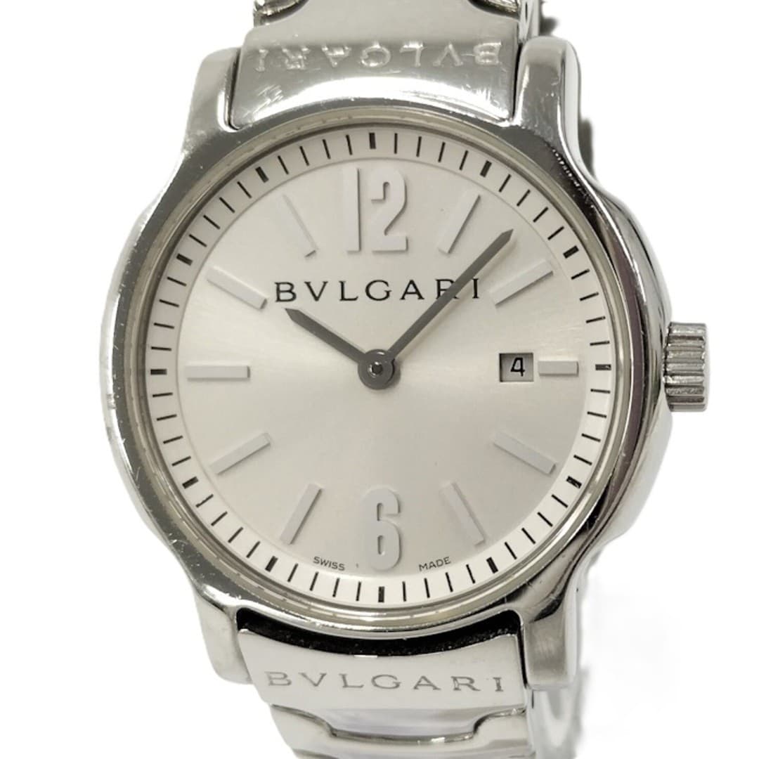 BVLGARI Women's Solo Tempo Quartz Silver Dial Used From Japan