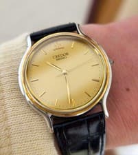 SEIKO 8J81 6B00 Credor Watch Timepiece 18KT Gold Bezel Men's Timepiece