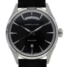 HAMILTON H425650 Jazz master WATCH black SS/leather AT
