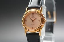 [Exc+5] Vintage 1984 OMEGA De Ville Cal.1450 Quartz Gold 21mm Women's Watch