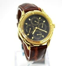 Montre en Quartz Pryngeps Calendrier Complet en Acier D'Or