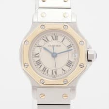 Cartier Santos Octagon W2001683 SS×YG SS×YG QZ Ivory-Face