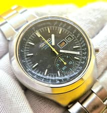 1973 Seiko Helmet 6139-7100 Automatic Chronograph 41x44mm Steel Men's Watch