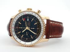 Breitling Navitimer World Black Dial Chronograph Solid 18kt Rose Gold K24322