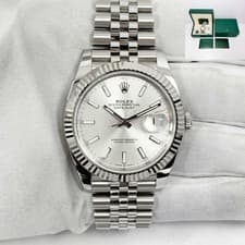 2025 Rolex Datejust 41 126334 41MM Silver Dial Fluted Jubilee Steel Box Papers