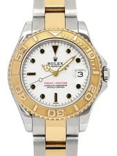 ROLEX Yacht Master Loresole 68623 34mm White Dial Stainless Gold Box Card #T050