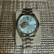 Orient Star RK-AT0020L Snow Scene Dial Silver Band Blue Face Used Authentic