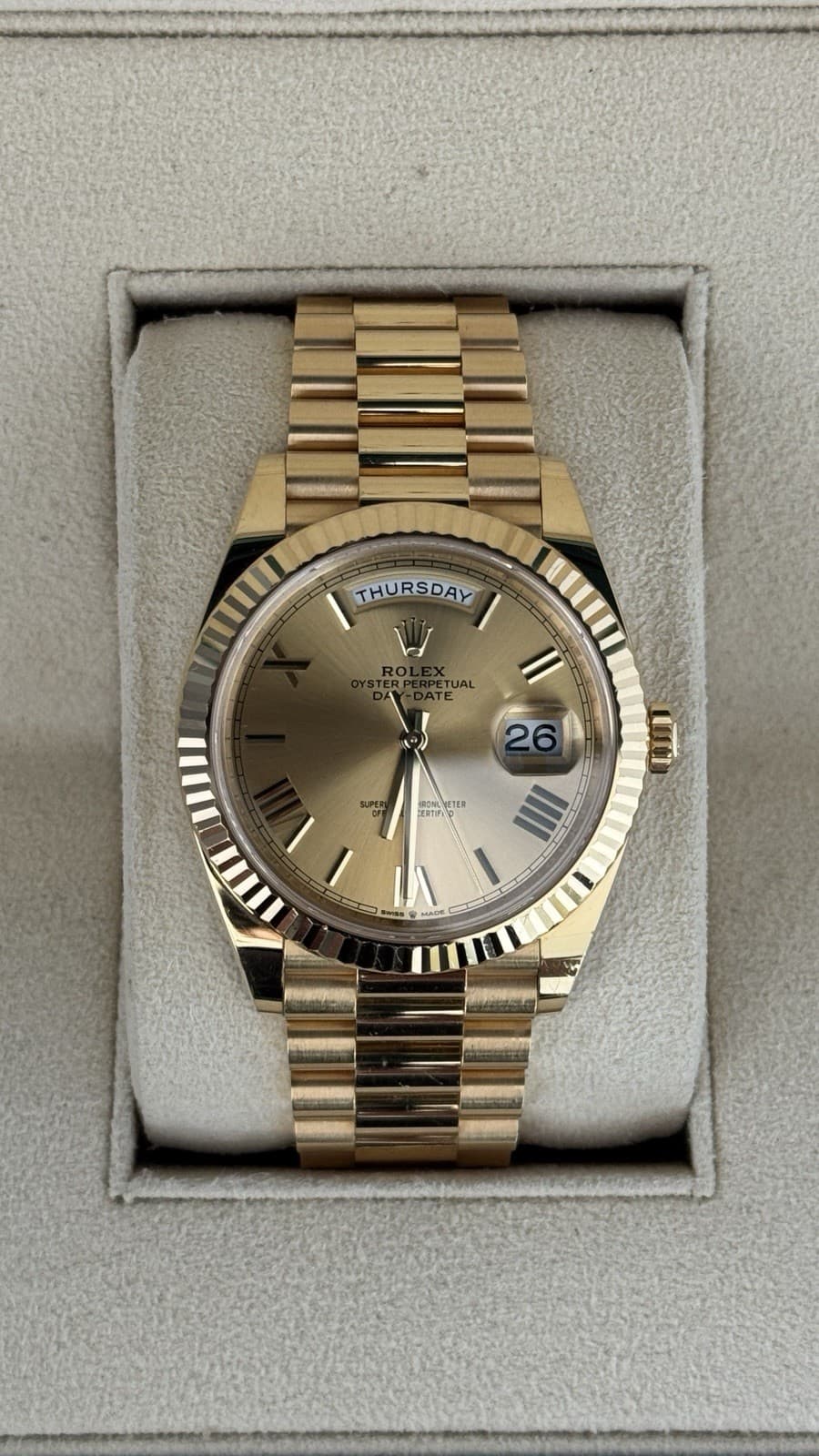 Rolex Day-Date Champagne Men's Watch - 228238 Watch + 2023 Card