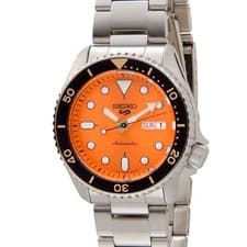 Seiko 5 SRPD59K1 Men’s Automatic Orange Dial Stainless Steel Watch