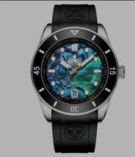 PHOIBOS Abalone Wave Master 300-Meter Automatic Dive Watch with Rubber Strap...